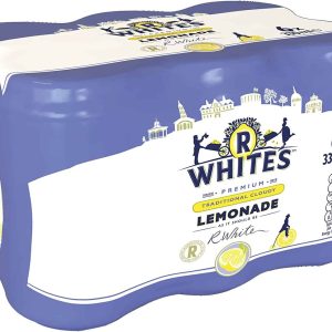 R White Traditional Cloudy Lemonade 6 Pack Can 330mL x 4