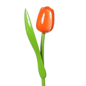 Wooden Tulip Orange and Red x1