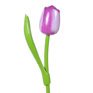 Wooden Tulip Purple and White x1