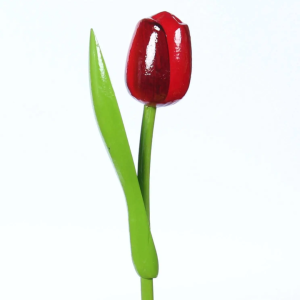 Wooden Tulip Red and Aubergine x1