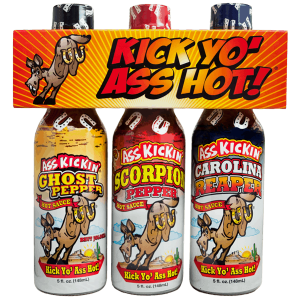 Ass Kickin Kick Yo Ass Hot Sauce Gift Set 5oz 3 Pack