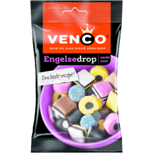 Venco Red Band English Licorice (Engelse Drop) Bag 12 x 127g
