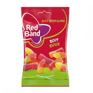 Red Band Wine Gums Sweet And Sour (Zoetzuur) Bag 12 x 166g
