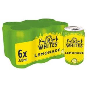 R White Lemonade 6 Pack Can 330mL