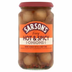 Sarson's Hot & Spicy Silverskin Onions 6x460g