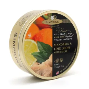 Simpkins Drops Mandarin, Lime & Ginger 6x175g