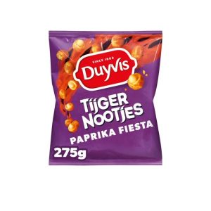 Duyvis Coated Peanuts (Tijgernootjes) Fiesta Paprika 8x275g