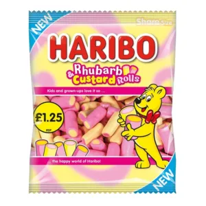 Haribo Rhubarb & Custard Rolls Bags pm 12x140g